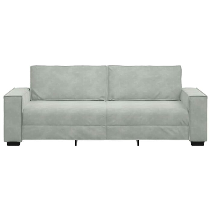 Vidaxl Elegancka sofa trzyosobowa welurowa 180 cm - jasnoszara - 85% taniej