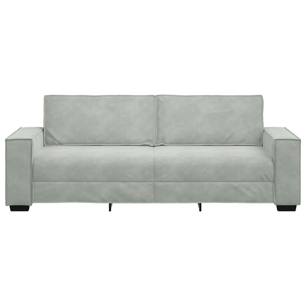 Vidaxl Elegancka sofa trzyosobowa welurowa 180 cm - jasnoszara - 85% taniej