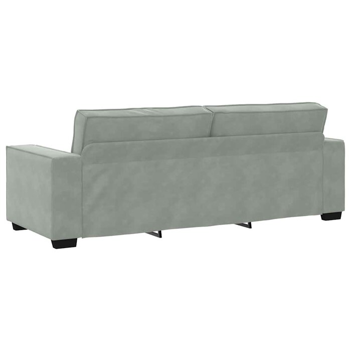 Vidaxl Elegancka sofa trzyosobowa welurowa 180 cm - jasnoszara - 85% taniej