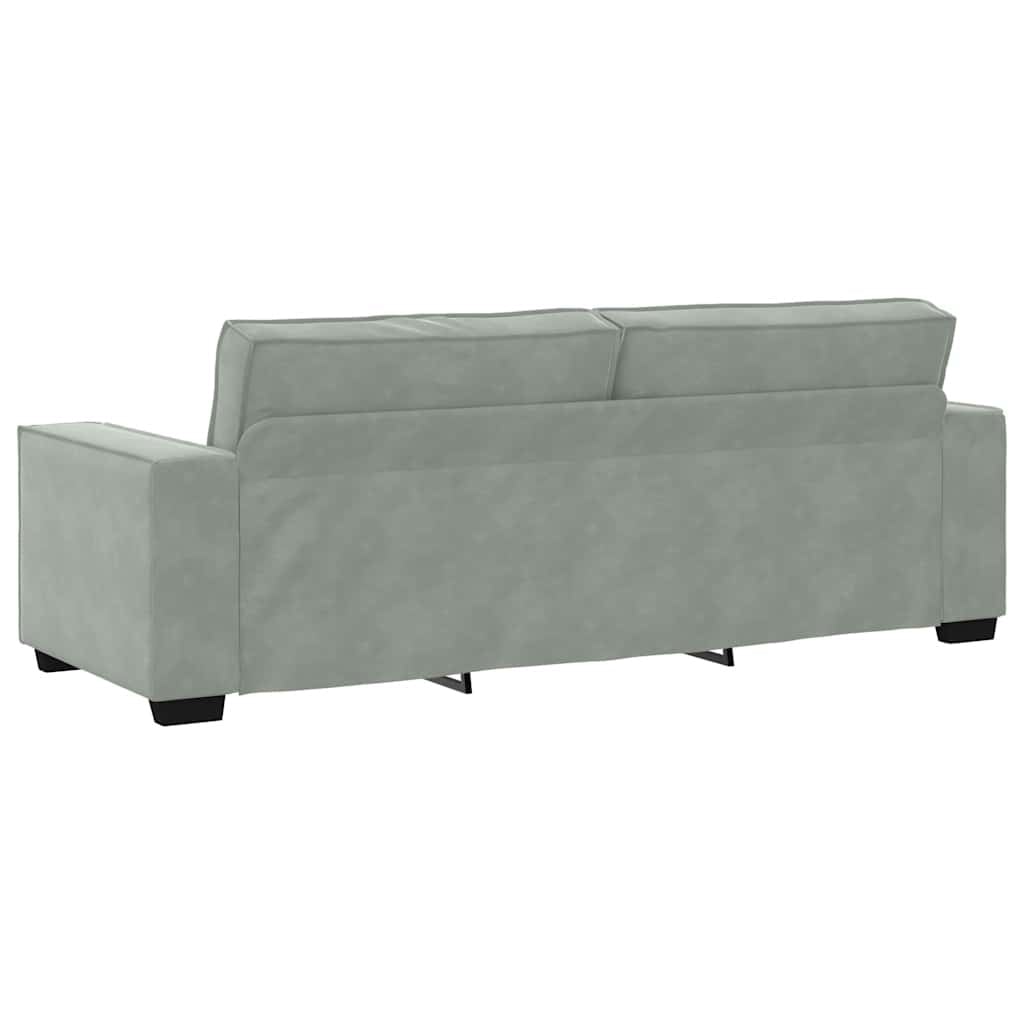Vidaxl Elegancka sofa trzyosobowa welurowa 180 cm - jasnoszara - 85% taniej