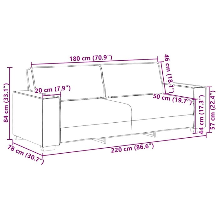Vidaxl Elegancka sofa trzyosobowa welurowa 180 cm - jasnoszara - 85% taniej