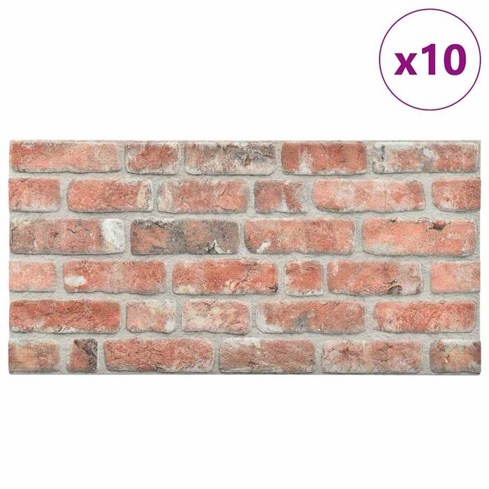 Vidaxl Panele ścienne 3D czerwona cegła EPS 100x50 cm 10 sztuk - 78% taniej