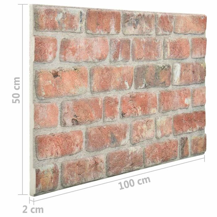 Vidaxl Panele ścienne 3D czerwona cegła EPS 100x50 cm 10 sztuk - 78% taniej