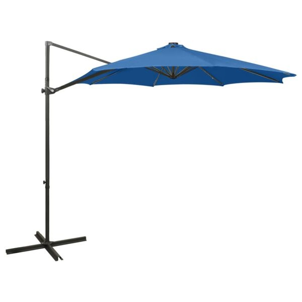 Vidaxl Parasol ogrodowy wiszący LED 300 cm błękitny - 80% taniej