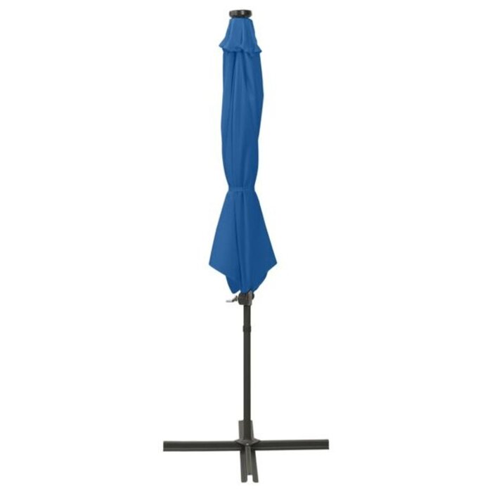 Vidaxl Parasol ogrodowy wiszący LED 300 cm błękitny - 80% taniej