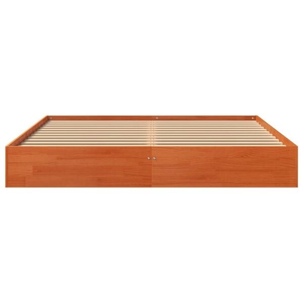 Vidaxl Rama łóżka 160x200 cm, lite drewno sosnowe, wosk brązowy - 81% taniej