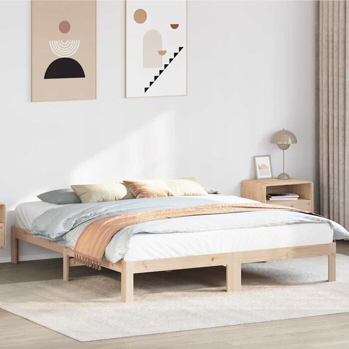 Vidaxl Rama łóżka z litego drewna sosnowego 180x200 cm - 89% taniej