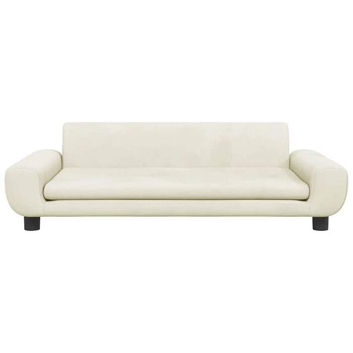 Vidaxl Dziecięca sofa welurowa kremowa 100x54x33 cm - 84% taniej