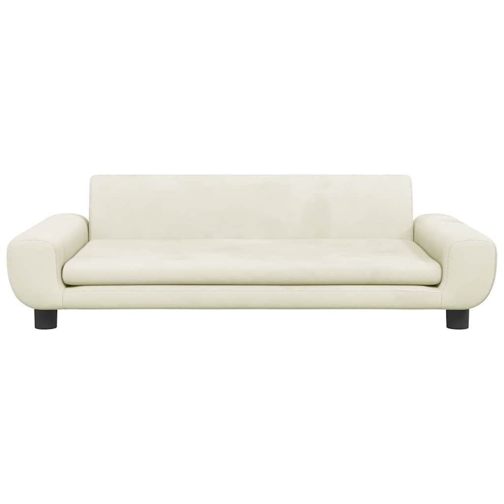 Vidaxl Dziecięca sofa welurowa kremowa 100x54x33 cm - 84% taniej