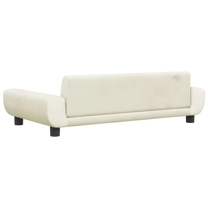 Vidaxl Dziecięca sofa welurowa kremowa 100x54x33 cm - 84% taniej