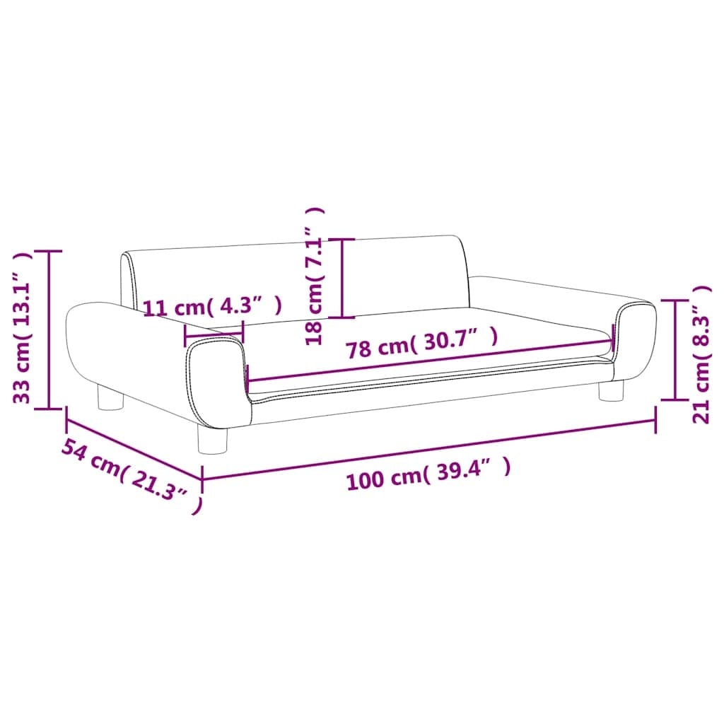 Vidaxl Dziecięca sofa welurowa kremowa 100x54x33 cm - 84% taniej