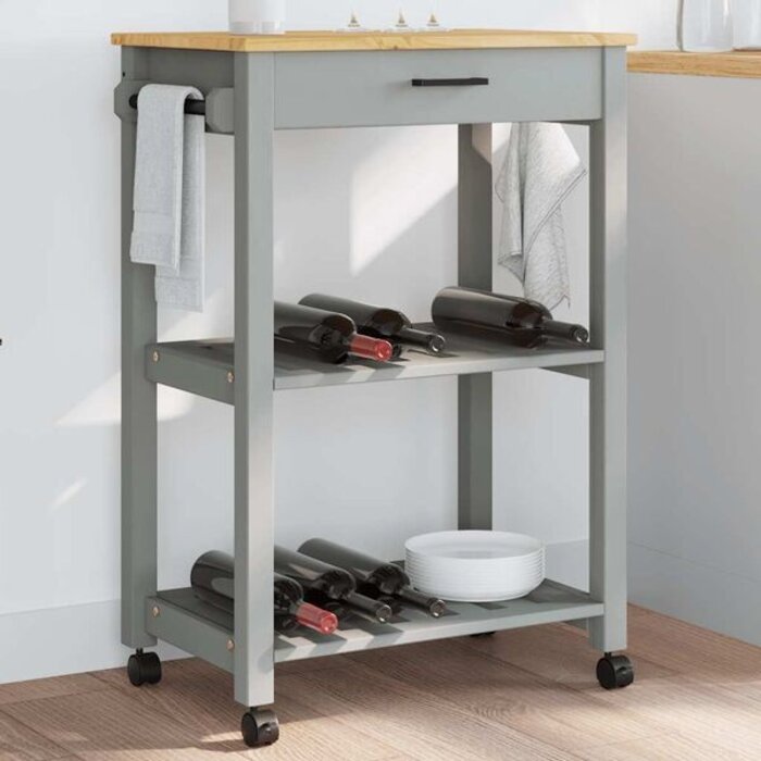 Vidaxl Wózek kuchenny z litego drewna MONZA 60x40x90 cm - 83% taniej