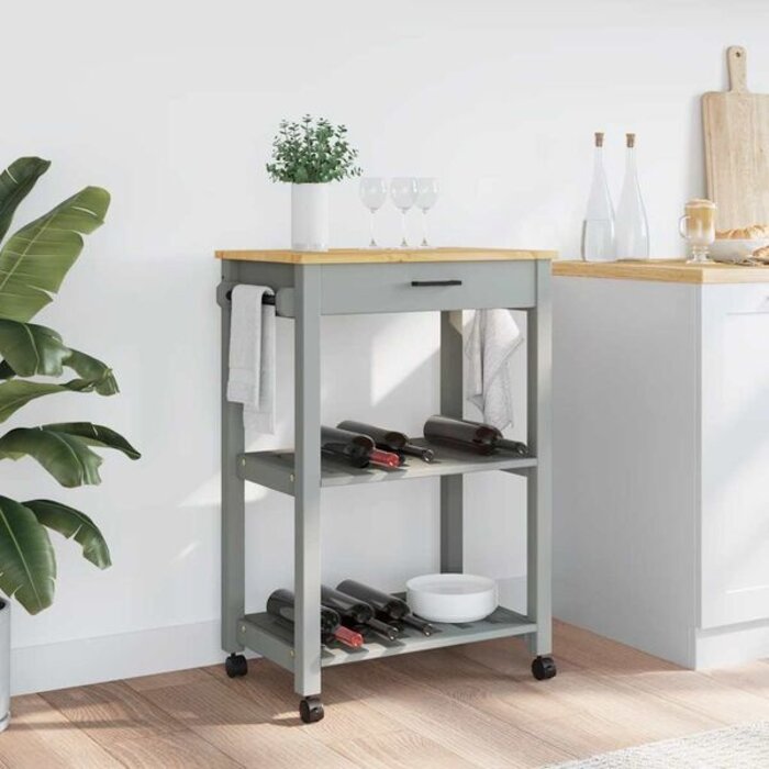 Vidaxl Wózek kuchenny z litego drewna MONZA 60x40x90 cm - 83% taniej