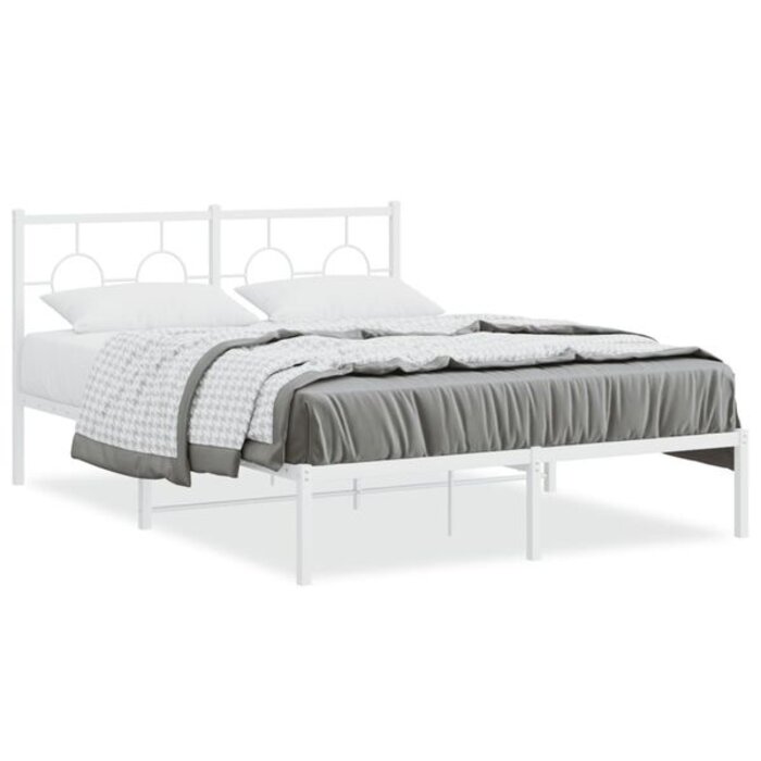 Vidaxl Metalowa rama łóżka 140x190 cm biała - 83% taniej