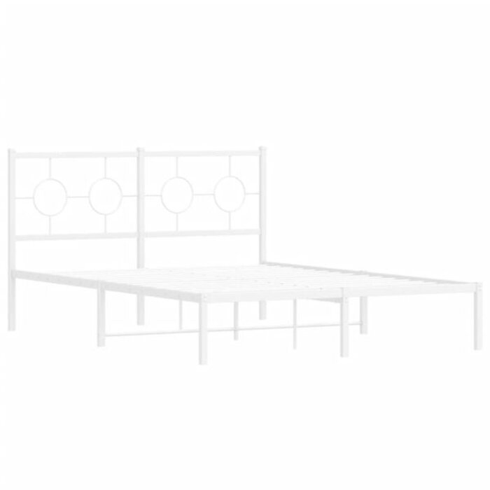 Vidaxl Metalowa rama łóżka 140x190 cm biała - 83% taniej
