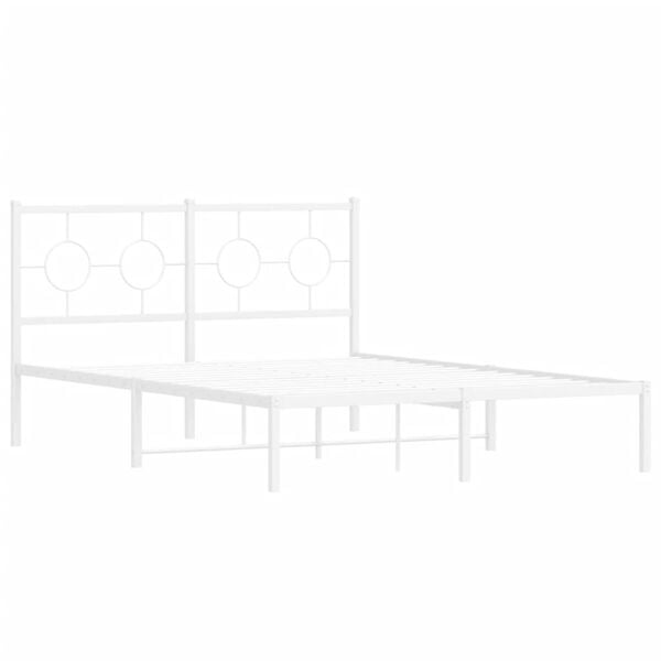 Vidaxl Metalowa rama łóżka 140x190 cm biała - 83% taniej