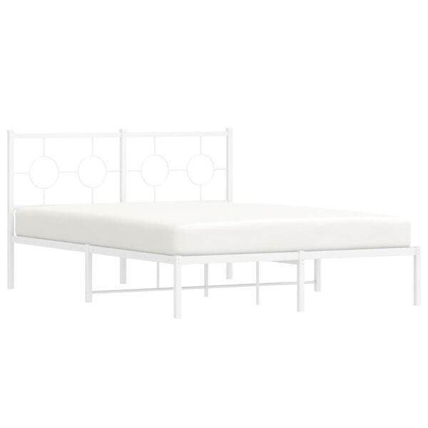 Vidaxl Metalowa rama łóżka 140x190 cm biała - 83% taniej