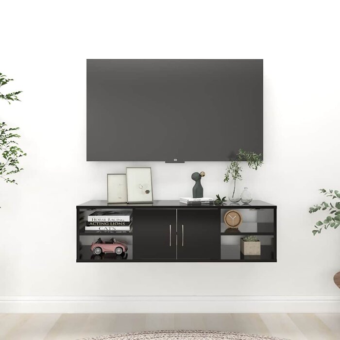 Vidaxl Czarna półka ścienna 102x30x29 cm - 74% taniej