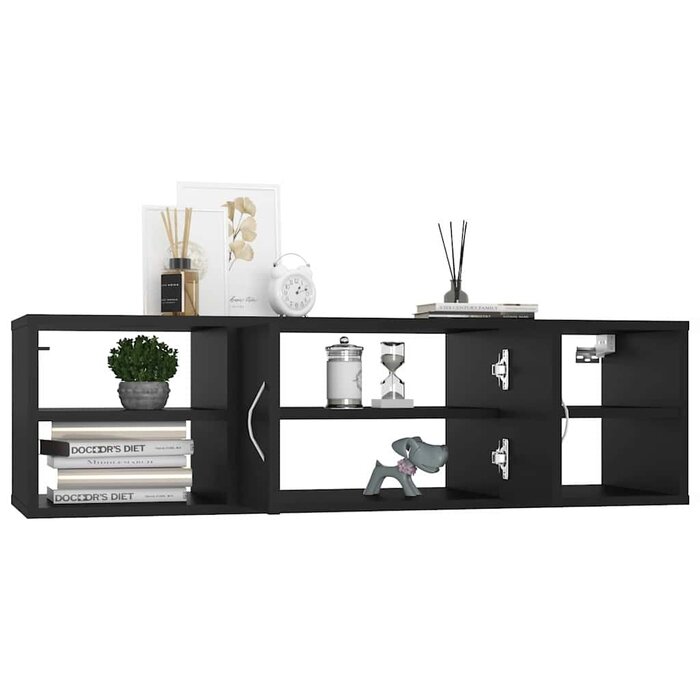 Vidaxl Czarna półka ścienna 102x30x29 cm - 74% taniej