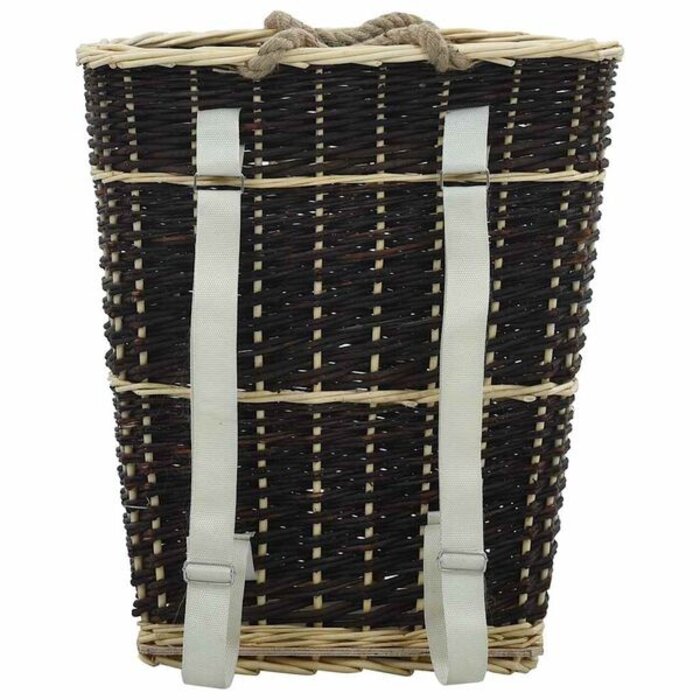 Vidaxl Wiklinowy kosz na drewno 50x44x58 cm - Brązowy - 80% taniej