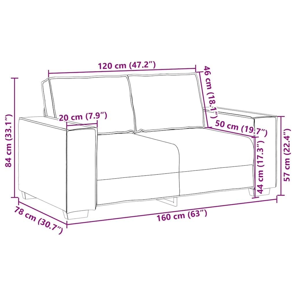 Vidaxl Elegancka sofa dwuosobowa 120 cm niebieska - 86% taniej