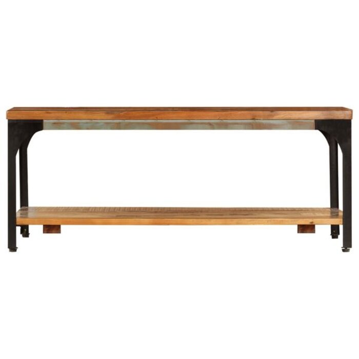 Vidaxl Stolik kawowy z półką, lite drewno z recyklingu, 100x60 cm - 85% taniej