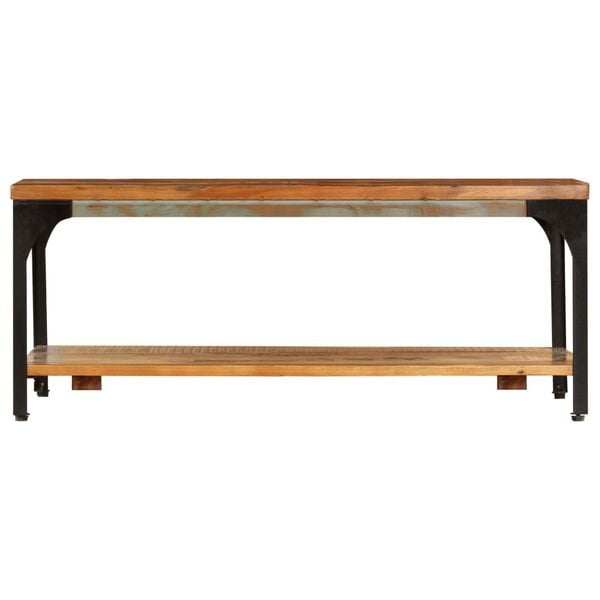 Vidaxl Stolik kawowy z półką, lite drewno z recyklingu, 100x60 cm - 85% taniej