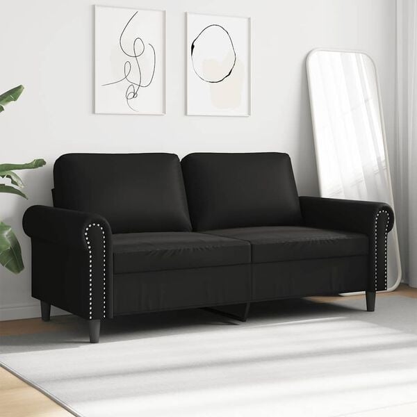 Vidaxl Nowoczesna sofa dwuosobowa 140 cm, czarna - 82% taniej