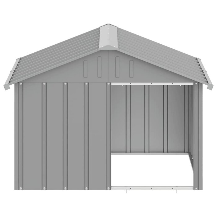 Vidaxl Stalowa buda dla psa 116,5x103x81,5 cm - Szara - 80% taniej