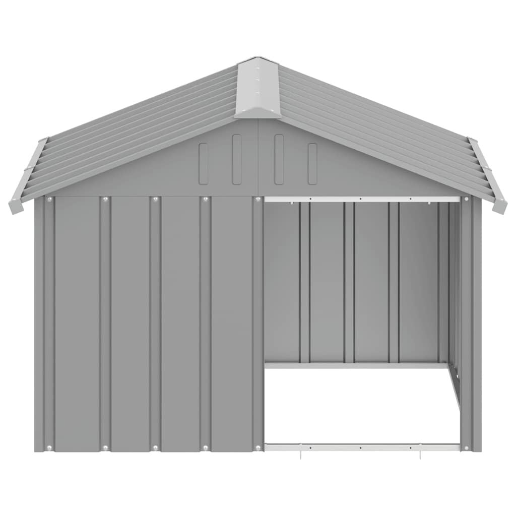 Vidaxl Stalowa buda dla psa 116,5x103x81,5 cm - Szara - 80% taniej