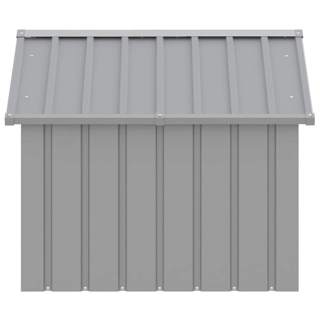 Vidaxl Stalowa buda dla psa 116,5x103x81,5 cm - Szara - 80% taniej