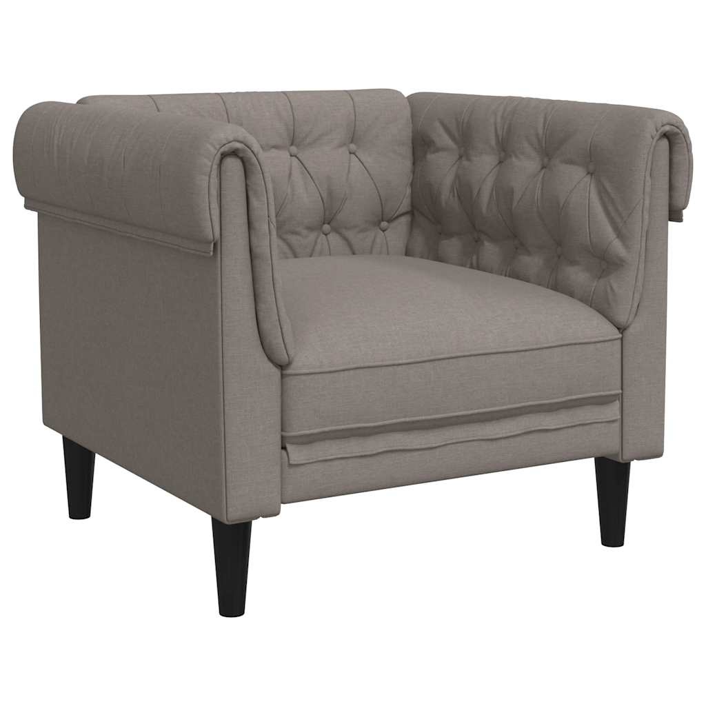 Vidaxl Fotel Chesterfield Taupe 78,5x74,5cm - 78% taniej
