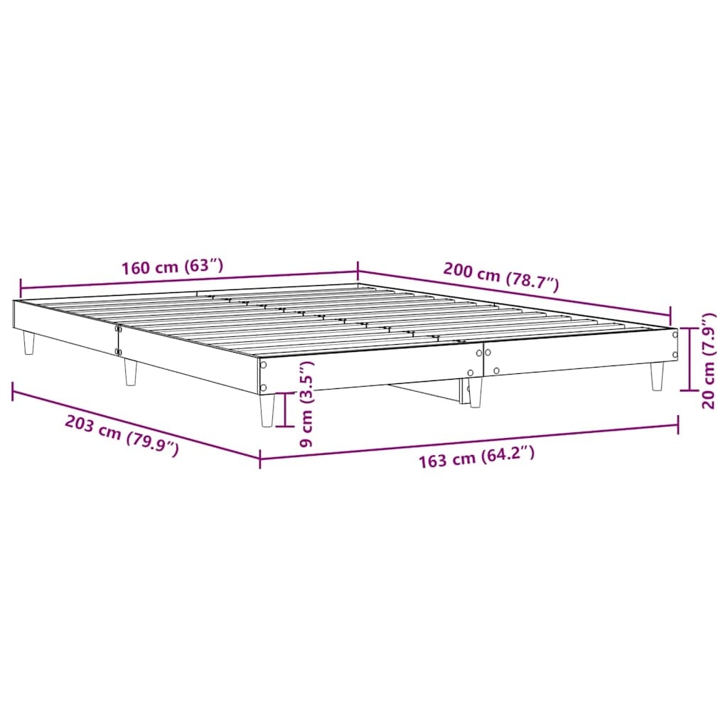 Vidaxl Rama łóżka 160x200 cm dąb sonoma - 81% taniej