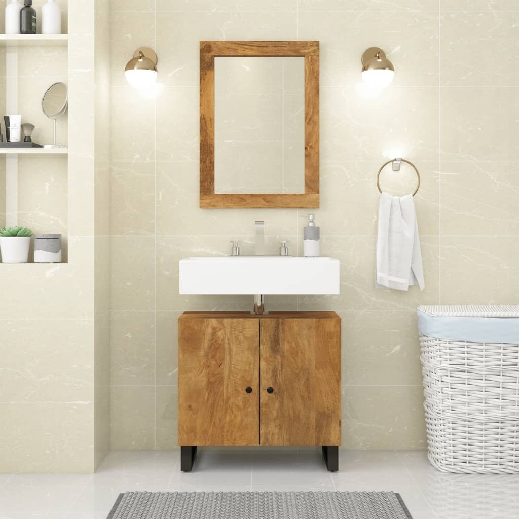 Vidaxl Lustro ścienne z litego drewna mango 70x50 cm - 78% taniej