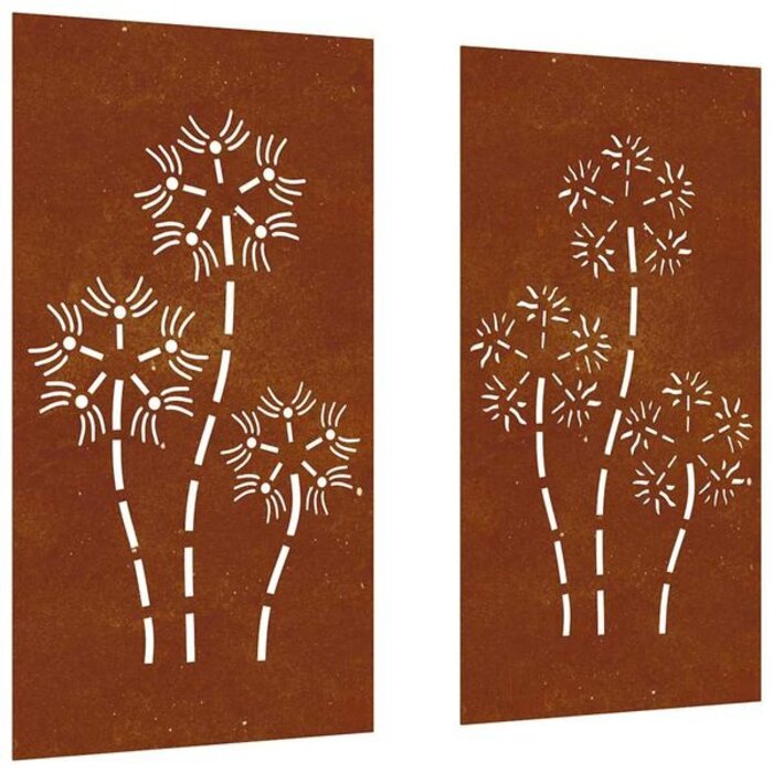 Vidaxl Zestaw dekoracji ściennych 105x55 cm, stal corten - 68% taniej