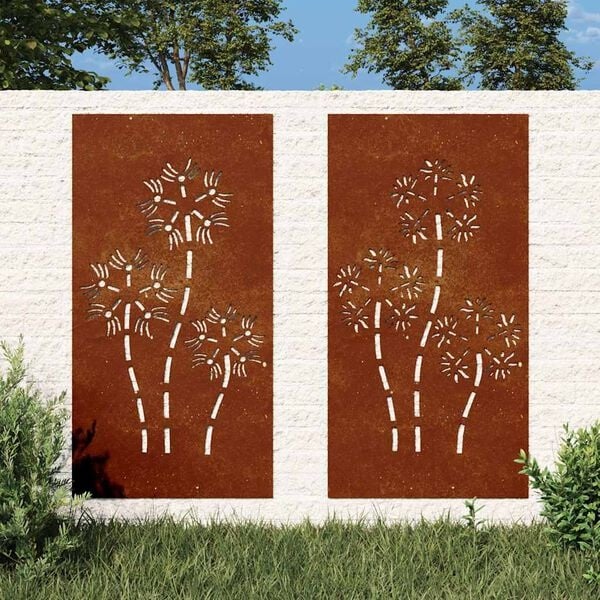 Vidaxl Zestaw dekoracji ściennych 105x55 cm, stal corten - 68% taniej