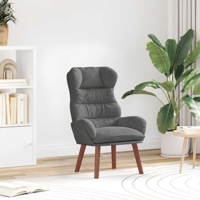 Vidaxl Fotel wypoczynkowy welurowy ciemnoszary 69x74x93 cm - 79% taniej