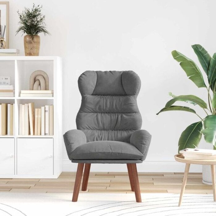 Vidaxl Fotel wypoczynkowy welurowy ciemnoszary 69x74x93 cm - 79% taniej