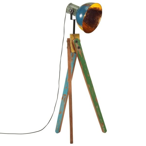 Vidaxl Lampa podłogowa z drewna mango - wielokolorowa - 80% taniej