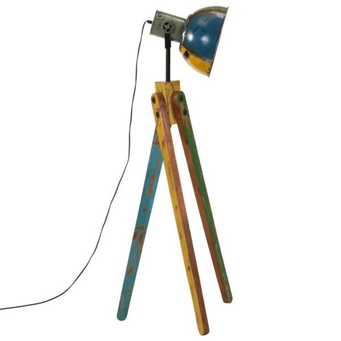 Vidaxl Lampa podłogowa z drewna mango - wielokolorowa - 80% taniej
