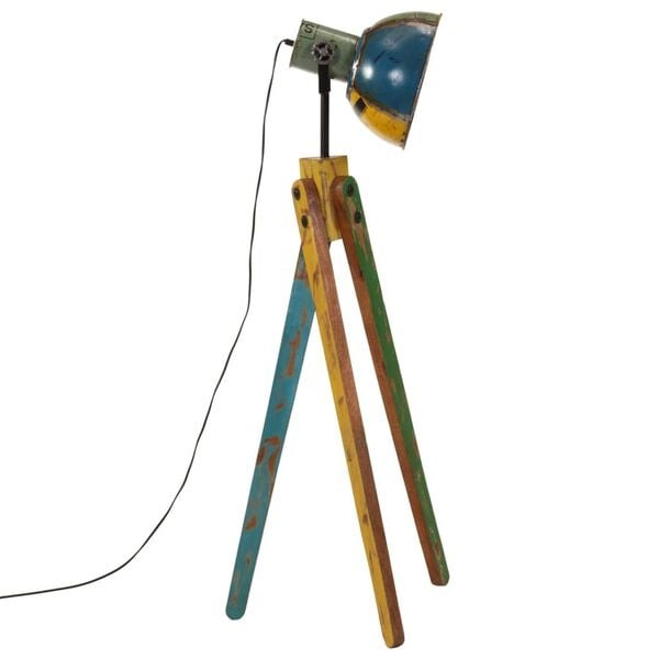 Vidaxl Lampa podłogowa z drewna mango - wielokolorowa - 80% taniej