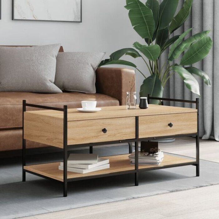 Vidaxl Stolik kawowy dąb sonoma 99x50x50 cm - 73% taniej