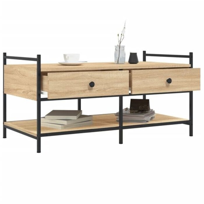 Vidaxl Stolik kawowy dąb sonoma 99x50x50 cm - 73% taniej