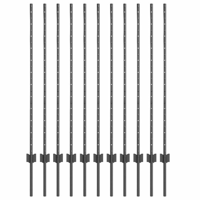 Vidaxl Zestaw 22 słupków ogrodzeniowych stalowych 120 cm - szare - 83% taniej