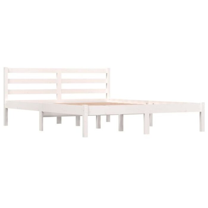 Vidaxl Rama łóżka z litego drewna sosnowego 140x190 cm - Biała - 75% taniej