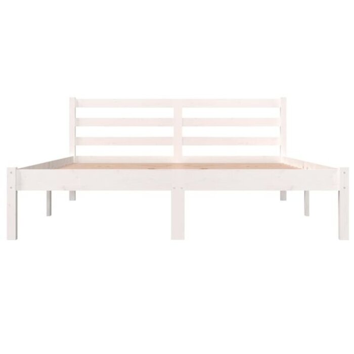 Vidaxl Rama łóżka z litego drewna sosnowego 140x190 cm - Biała - 75% taniej