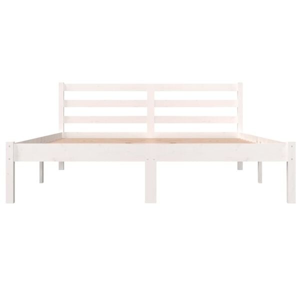Vidaxl Rama łóżka z litego drewna sosnowego 140x190 cm - Biała - 75% taniej