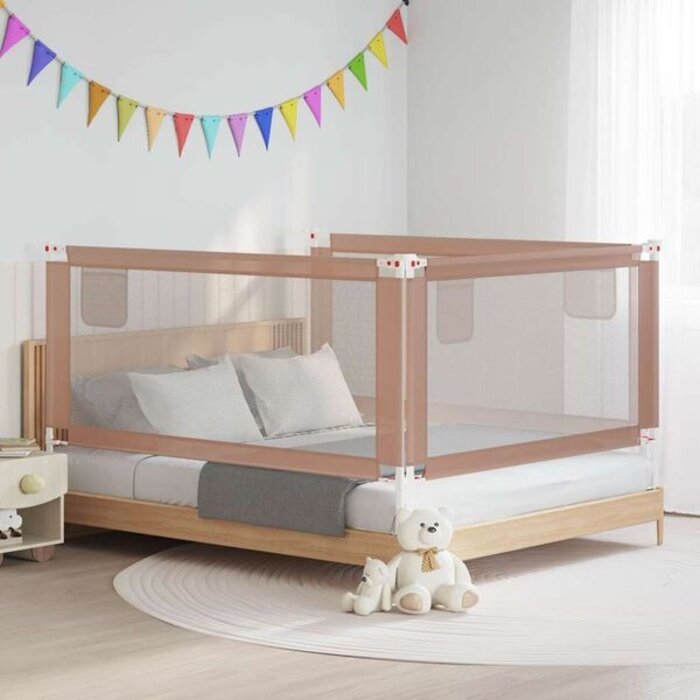 Vidaxl Barierka ochronna do łóżka 180x25 cm Taupe - 42% taniej