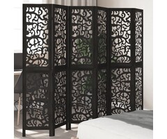 Vidaxl 6-panelowy parawan pokojowy z drewna paulownia, czarny 215x180 cm - 53% taniej
