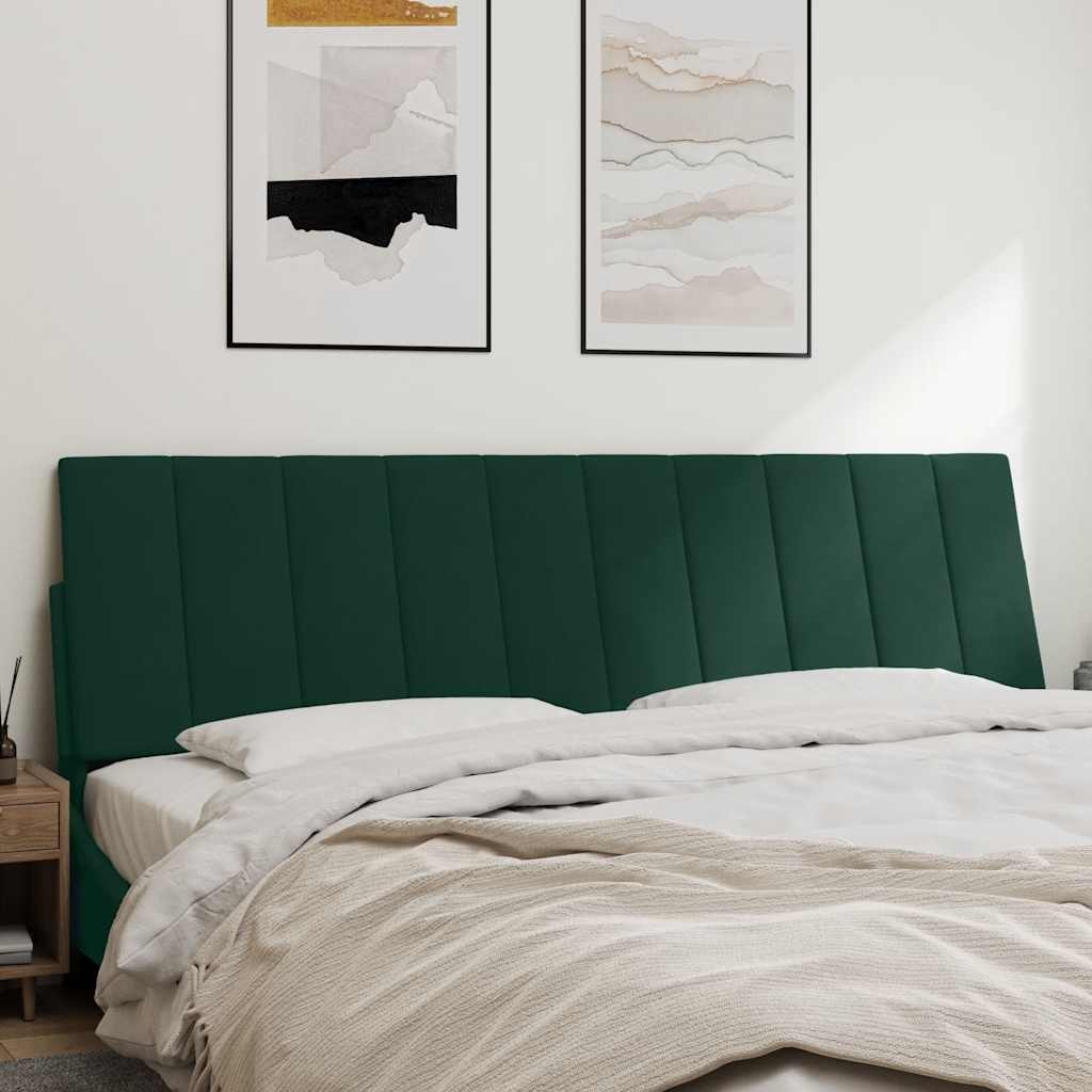 Vidaxl Welurowa poduszka na zagłówek 180 cm ciemnozielona - 78% taniej